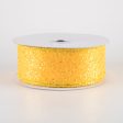 1.5  Large Glitter Ribbon: Yellow (10 Yards) on Sale