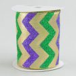 4  Mardi Gras Chevron Ribbon (10 Yards) Fashion