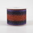 2.5  Gradient Glitter Ombré Ribbon: Purple, Orange, Black (10 Yards) For Discount