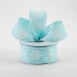 1.5  Snowflakes Ribbon: Ice Blue & White (10 Yards) For Sale