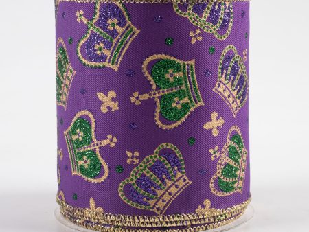 4  Mardi Gras Crowns Ribbon: Purple (10 Yards) Online Sale