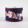 2.5  Snowman Head Ribbon: Light Navy (10 Yards) For Discount