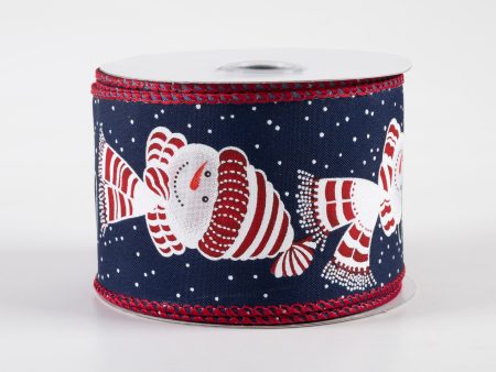 2.5  Snowman Head Ribbon: Light Navy (10 Yards) For Discount