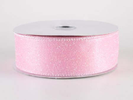 1.5  Iridescent Glitter Satin Ribbon: Light Pink (10 Yards) Online