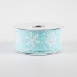 1.5  Snowflakes Ribbon: Ice Blue & White (10 Yards) For Sale