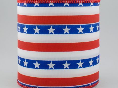 4  Stars and Stripes Ribbon (10 Yards) Hot on Sale