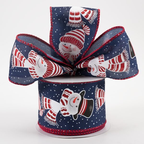 2.5  Snowman Head Ribbon: Light Navy (10 Yards) For Discount