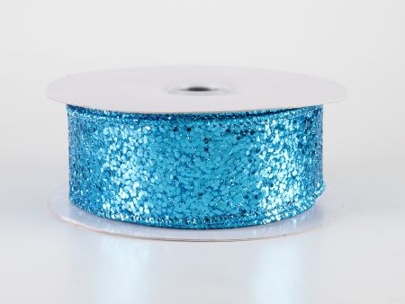 1.5  Large Glitter Ribbon: Turquoise (10 Yards) For Cheap