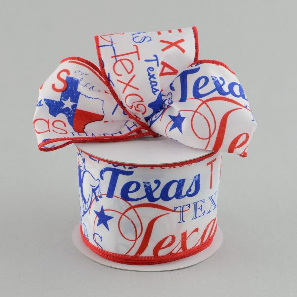 2.5  White Satin Texas Ribbon (10 Yards) Online