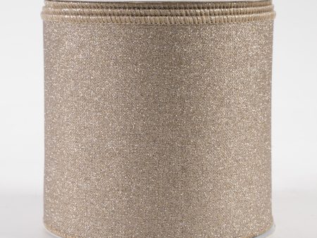 4  Fine Glitter on Royal Ribbon: Taupe (10 Yards) Online now