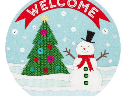 9.4  Round Waterproof Sign: Fabric Winter Welcome Hot on Sale