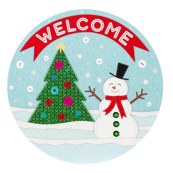 9.4  Round Waterproof Sign: Fabric Winter Welcome Hot on Sale