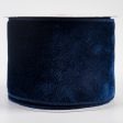 4  Deluxe Velvet Satin Backing Ribbon: Navy Blue (10 Yards) Online Hot Sale