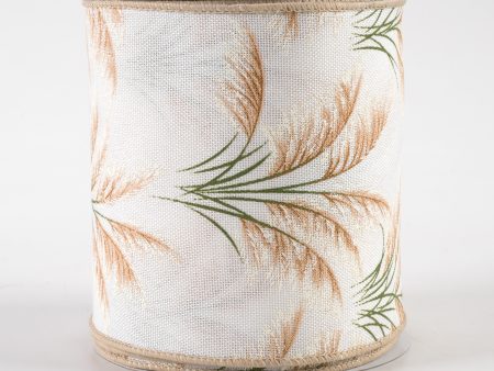 4  Pampas Grass Ribbon: Cream (10 Yards) Sale