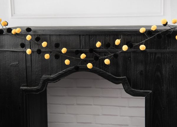 5  Pom Pom Wire Garland: Yellow & Black Online