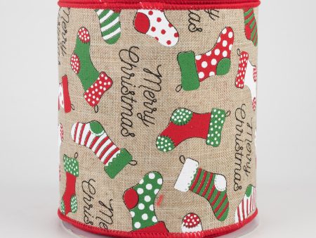 4  Christmas Stockings Ribbon: Natural (10 Yards) For Cheap