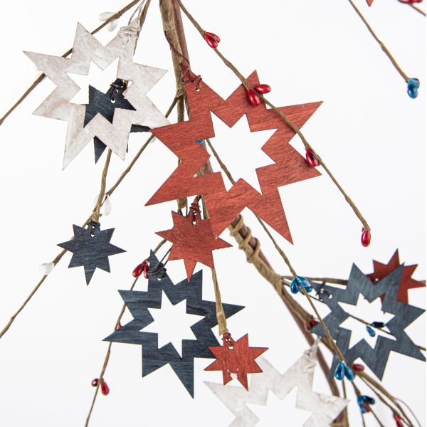 5  Fourth of July Wooden Cutout Star Garland Supply