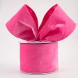 4  Deluxe Velvet Satin Backing Ribbon: Hot Pink (10 Yards) For Sale