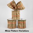 4  Plaid Faux Dupioni Ribbon: Beige, Olive, Gold (10 Yards) For Discount