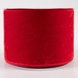 4  Deluxe Velvet Satin Backing Ribbon: Red (10 Yards) Sale