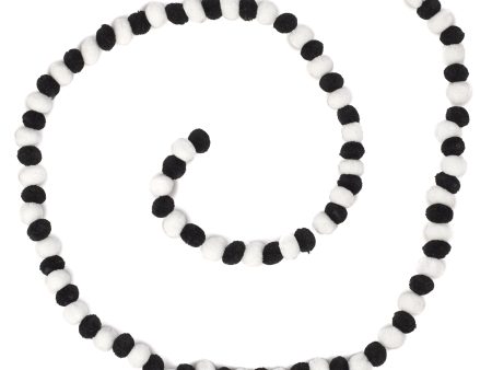 68  2-Color Pom Pom Garland: Black & White For Sale