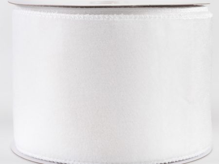 4  Deluxe Velvet Satin Backing Ribbon: White (10 Yards) Cheap