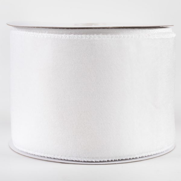 4  Deluxe Velvet Satin Backing Ribbon: White (10 Yards) Cheap