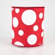 4  Giant Three Size Polka Dot Ribbon: Red & White (10 Yards) Fashion