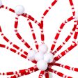 22  Loop Poinsettia Stem: Red & White Fashion