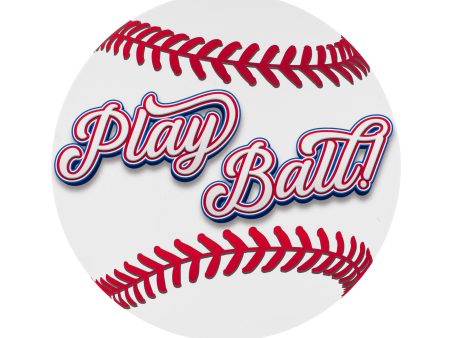 8.5  Round Waterproof Sign: Play Ball Baseball Cheap