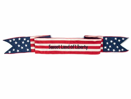 [D Stevens] 6  Canvas Stars and Stripes  Sweet Land of Liberty  Wreath Sash Online Hot Sale