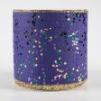 4  Sprinkled Hex Glitter Ribbon: Mardi Gras on Purple (10 Yards) For Discount