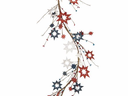 5  Fourth of July Wooden Cutout Star Garland Supply