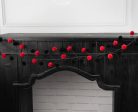 5  Pom Pom Wire Garland: Red & Black Hot on Sale