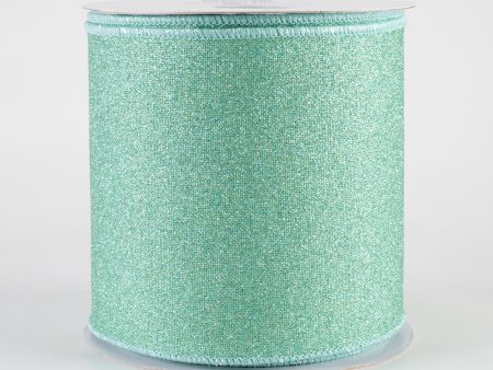 4  Fine Glitter on Royal Ribbon: Mint (10 Yards) Online