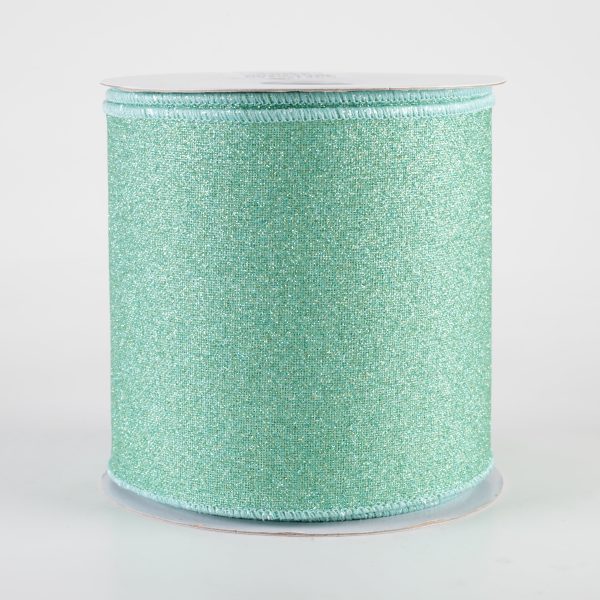 4  Fine Glitter on Royal Ribbon: Mint (10 Yards) Online