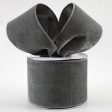 4  Deluxe Velvet Satin Backing Ribbon: Dark Grey (10 Yards) Sale