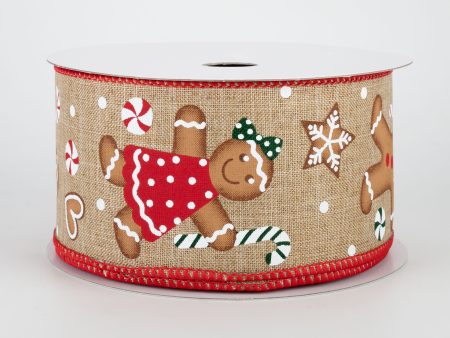 2.5  Gingerbread Ribbon: Light Beige (10 Yards) For Discount