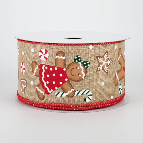 2.5  Gingerbread Ribbon: Light Beige (10 Yards) For Discount