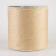 4  Fine Glitter on Royal Ribbon: Light Gold (10 Yards) Fashion