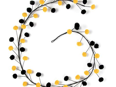 5  Pom Pom Wire Garland: Yellow & Black Online