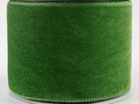 4  Deluxe Velvet Satin Backing Ribbon: Emerald Green (10 Yards) Online Sale