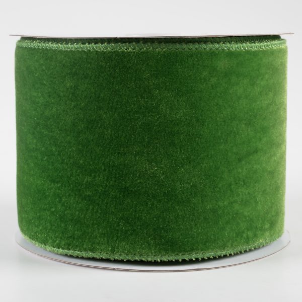 4  Deluxe Velvet Satin Backing Ribbon: Emerald Green (10 Yards) Online Sale