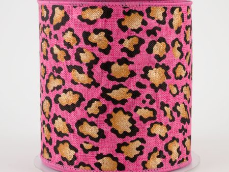 4  Metallic Animal Print Ribbon: Hot Pink (10 Yards) For Discount