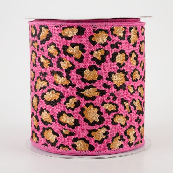 4  Metallic Animal Print Ribbon: Hot Pink (10 Yards) For Discount