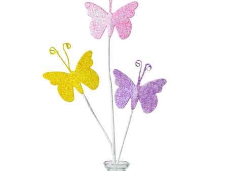 15  Glitter Butterfly Spray: Spring Multi on Sale