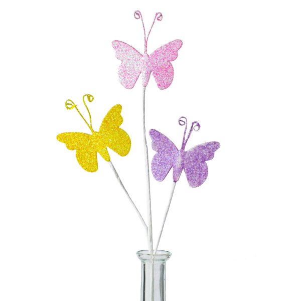 15  Glitter Butterfly Spray: Spring Multi on Sale