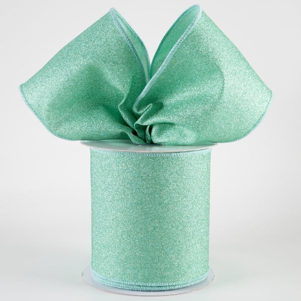 4  Fine Glitter on Royal Ribbon: Mint (10 Yards) Online