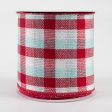 4  Woven Flannel Check Ribbon: Red, White, Ice Blue (10 Yards) Hot on Sale