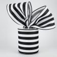 4  Vertical Stripe Faux Burlap Ribbon: Black & White (10 Yards) Hot on Sale